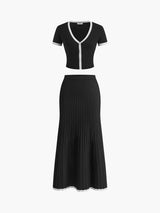 Flatlay van zwarte variant van de Clarisse top
