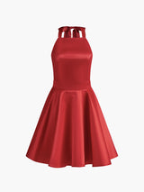 Tess | Satin Mini Dress with Bow