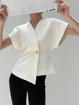 Velina | Structured V-Neck Blouse