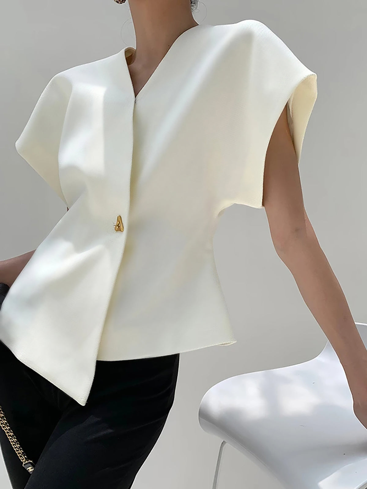 Velina | Structured V-Neck Blouse