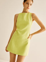 elegante tweed jurk zonder mouwen dames
