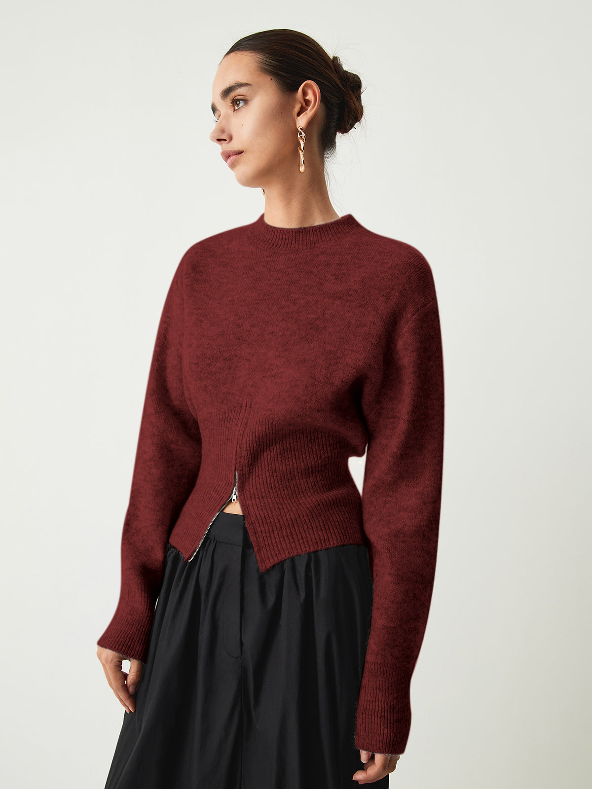 Noëlle Half-Zip Strickpullover in weicher Strickoptik