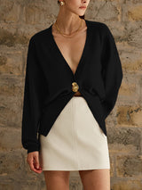 Isabelle | Knitted Cardigan with Gold Buttons