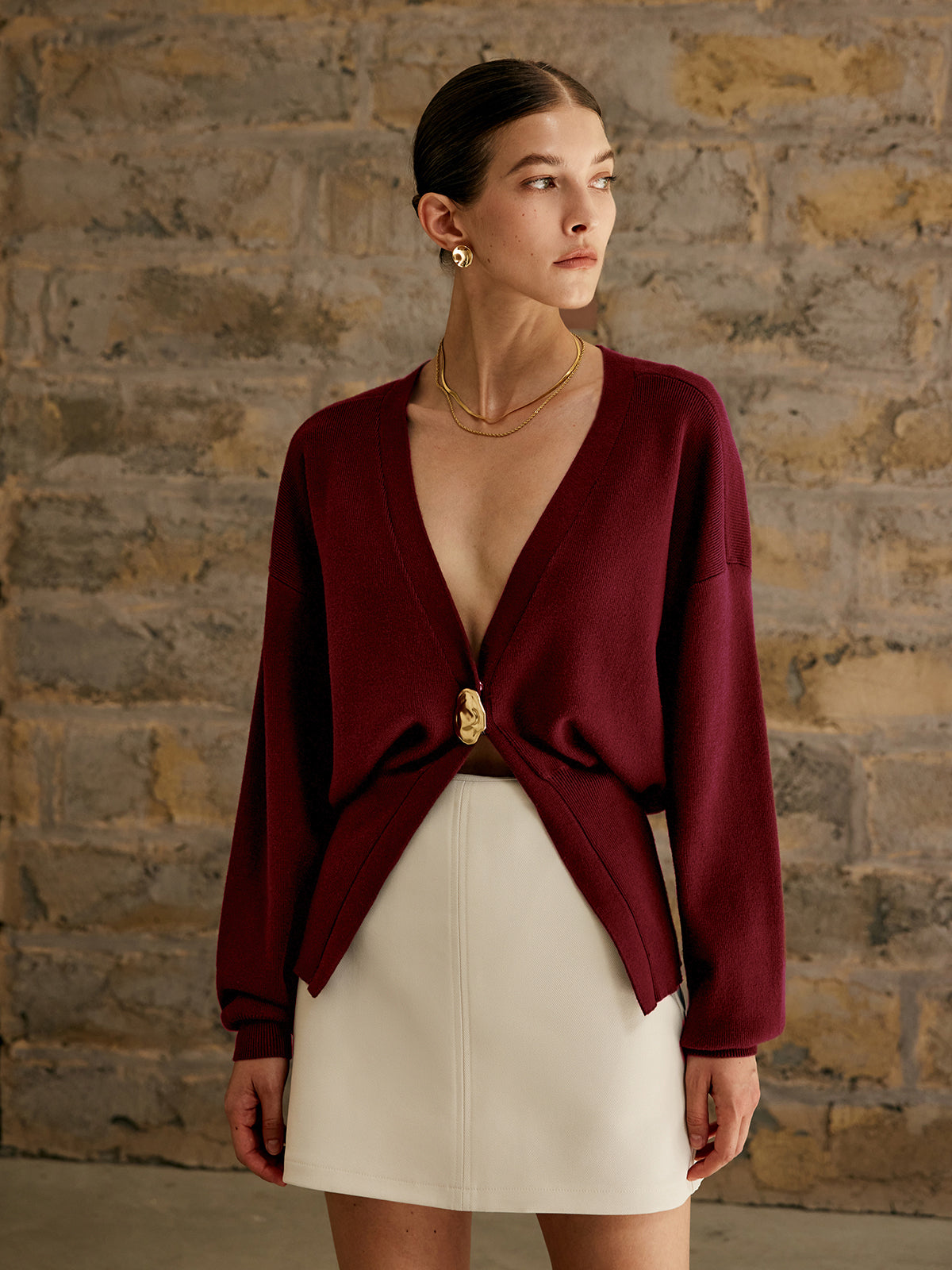 Isabelle | Knitted Cardigan with Gold Buttons