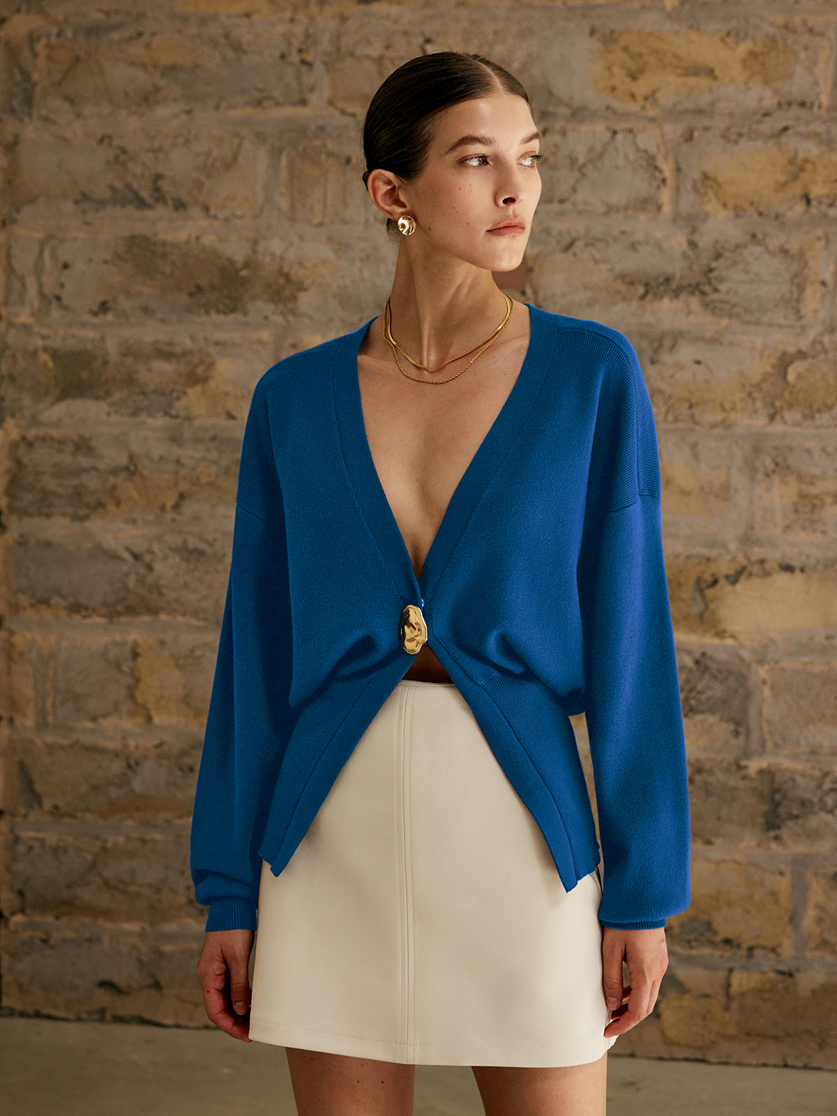 Isabelle | Knitted Cardigan with Gold Buttons