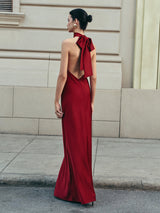 Stijlvolle halterjurk maxi lengte dames

