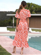 elegante cut-out maxi dress polyester
