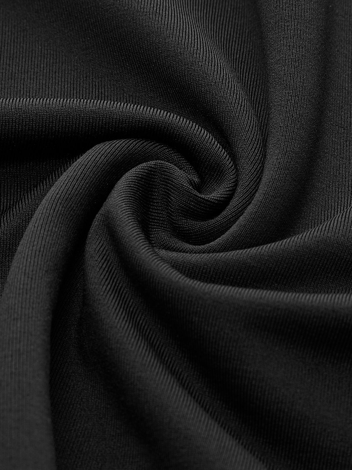 Stand Collar Pleated Slit Jersey Dress