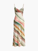 Watercolor Striped Cami Dress 