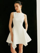 asymmetrische jurk met zakken voor dames
