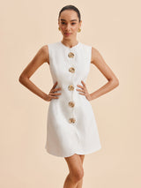jurk met asymmetrische knoopsluiting dames
