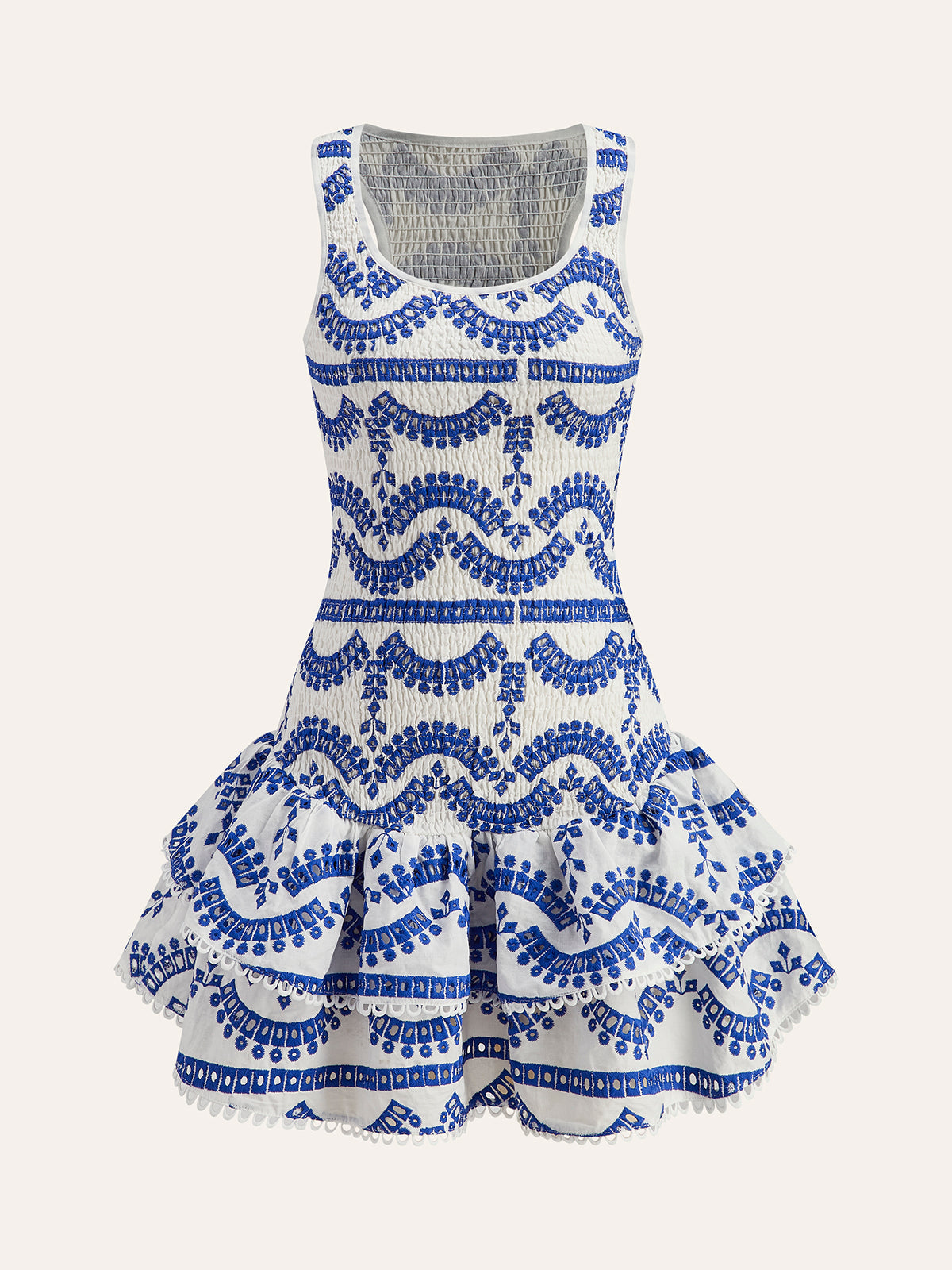 Zomerse rugloze jurk met borduursel
