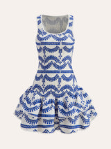 Zomerse rugloze jurk met borduursel
