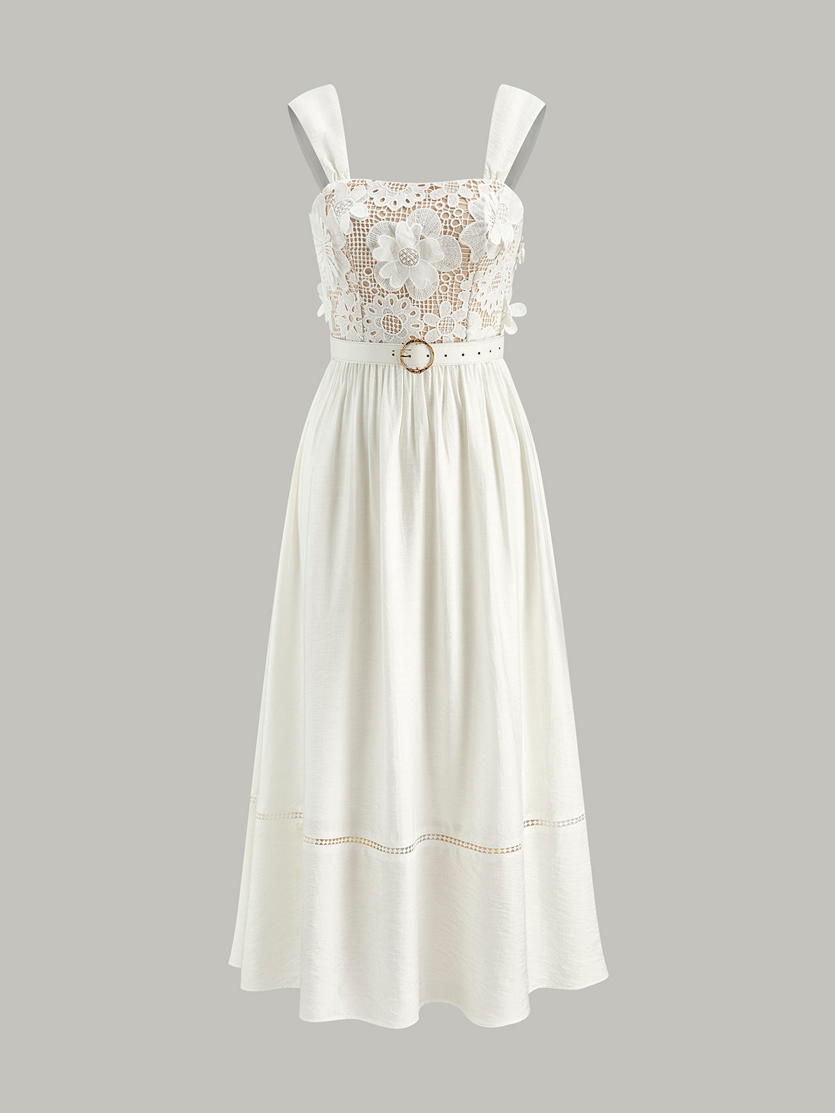 Mouwloze maxi-jurk met bloemenkant dames
