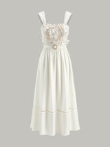 Mouwloze maxi-jurk met bloemenkant dames
