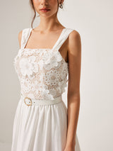 Elegante jacquard zomerjurk zonder mouwen
