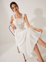Elegante jacquard zomerjurk zonder mouwen
