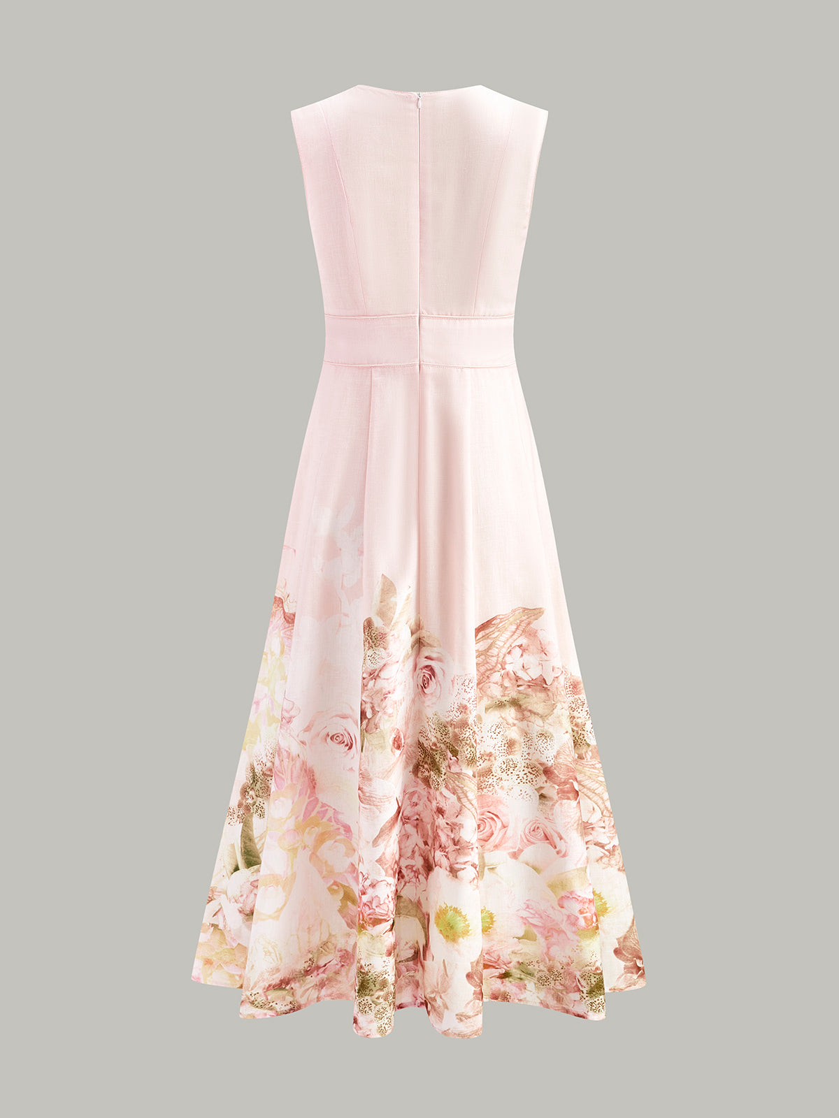 Liliane | Sleeveless Floral Dress with V-Neck and Bow Detail