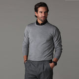 Grijze longsleeve polo outfit voor mannen
