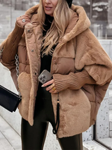 Damen Winterjacke Alvéra in Hellbraun mit Kapuze