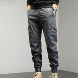 Grijs heren broek met cargozakken
