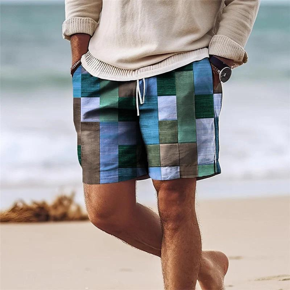 Stijlvolle heren shorts met moderne geometrische patronen

