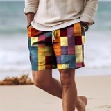 Lichtgewicht zomershorts met opvallende geometrische details

