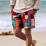 Mauro zomershorts met kleurrijke geometrische print voor heren

