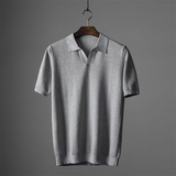 Adam Gebreide Polo Grijs Hoogwaardige Stof,
