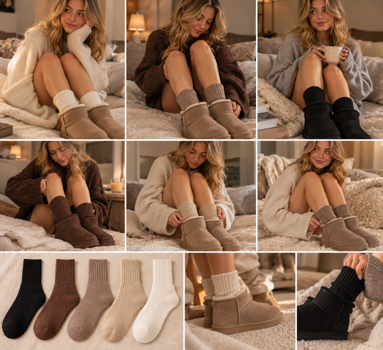 Kuschelige Socken mit Plüschfutter für kalte Wintertage