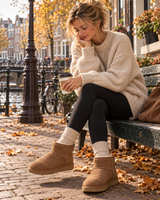 Wintersocken mit Plüschfutter – cozy Look mit Leggings