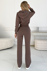 Varella | Elegantes Damen-Tracksuit mit Wide-Leg Hose & Cropped Hoodie