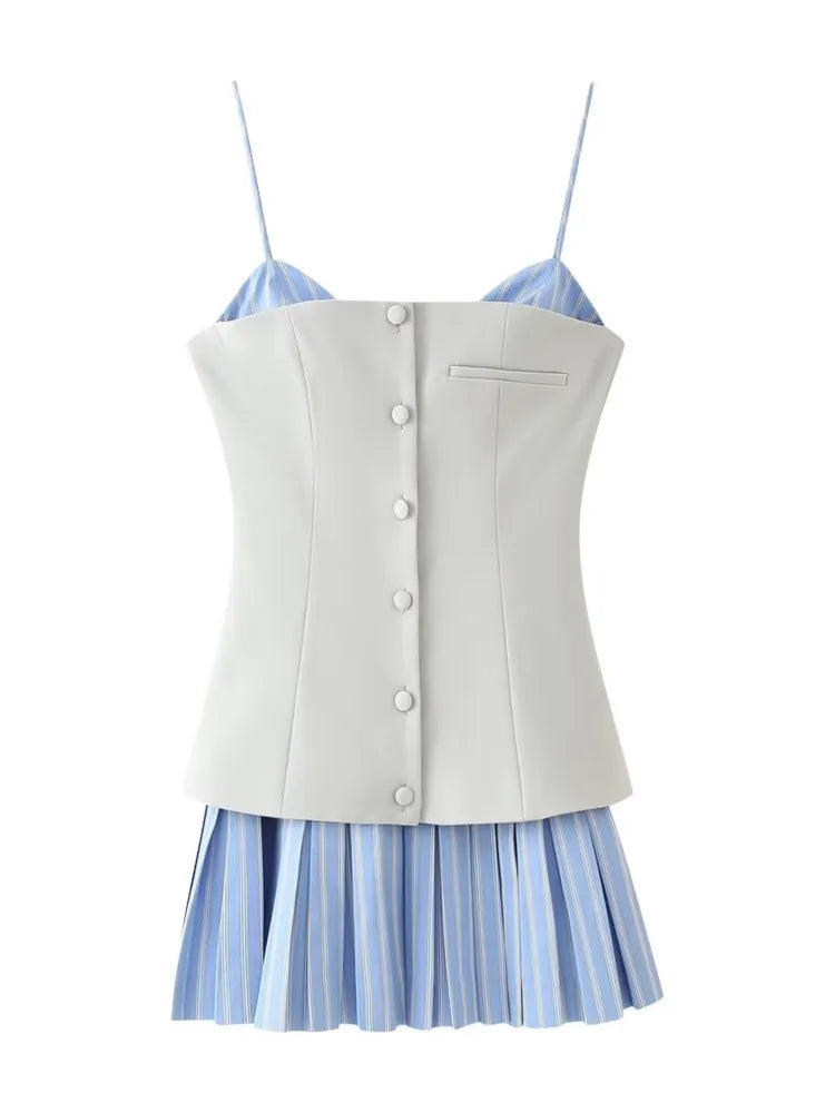 Elara Pleated Charm jurk vooraanzicht