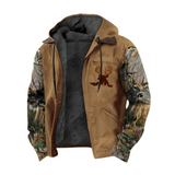 warme outdoorjas met capuchon voor jacht en wandeltochten
