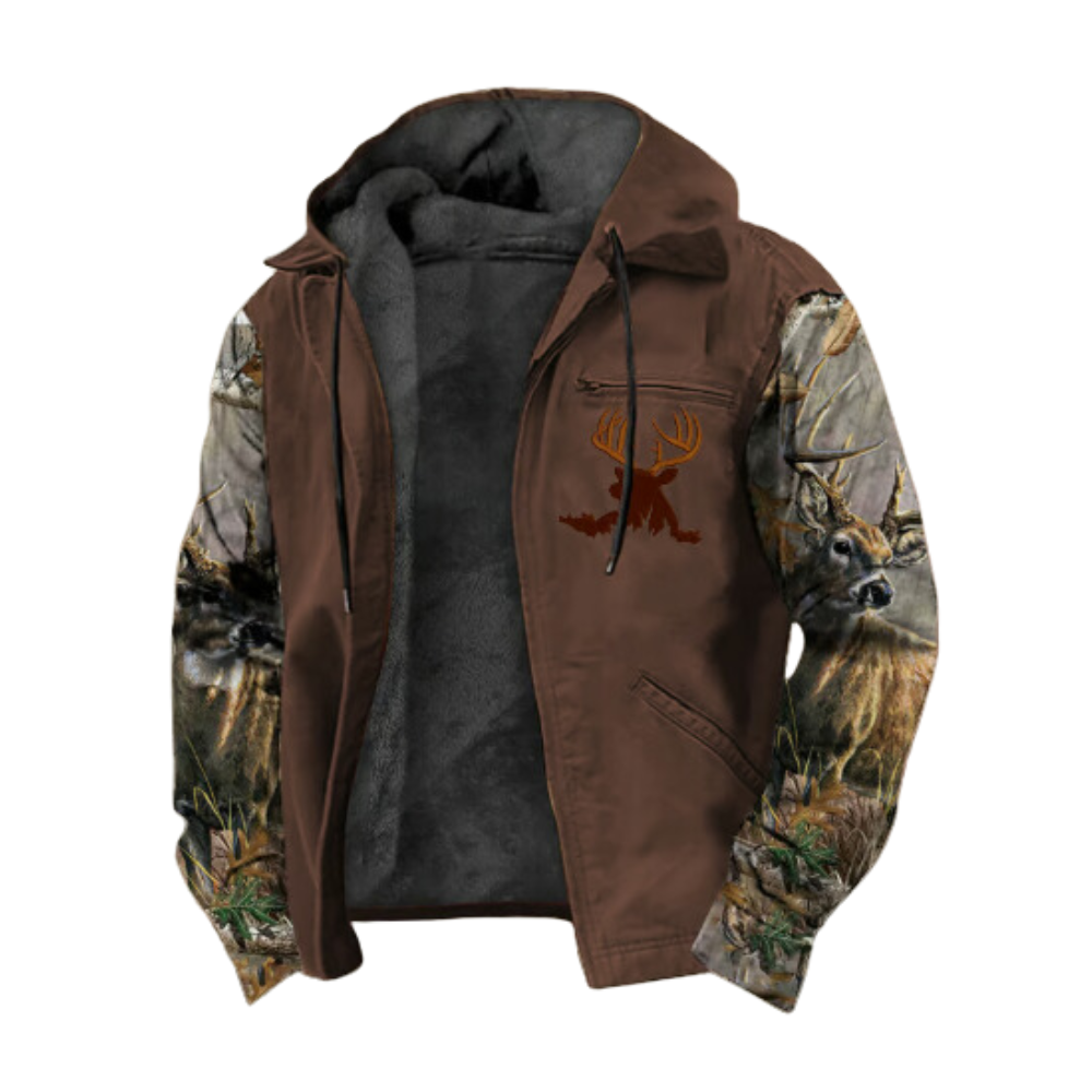 camouflage outdoorjas voor heren met gevoerde binnenkant
