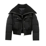 Schwarze Pufferjacke mit modernem Oversized-Schnitt