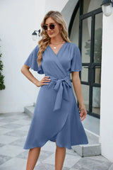 comfortabele jurk met strikdetail
