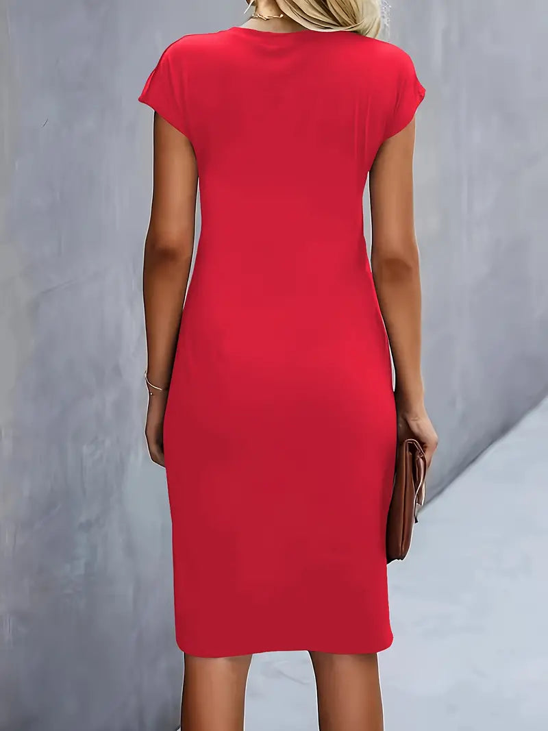 Katrien Midi-Kleid in Rot – Stilvolles Cocktailkleid
