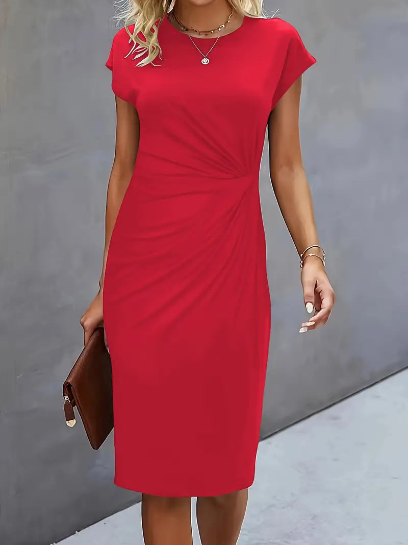 Katrien Midi-Kleid in Rot – Stilvolles Cocktailkleid