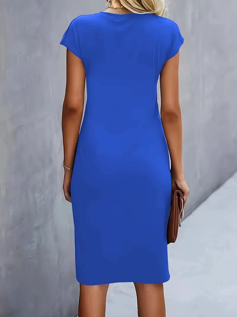 Katrien Midi-Kleid in Blau – Klassisches Abendkleid