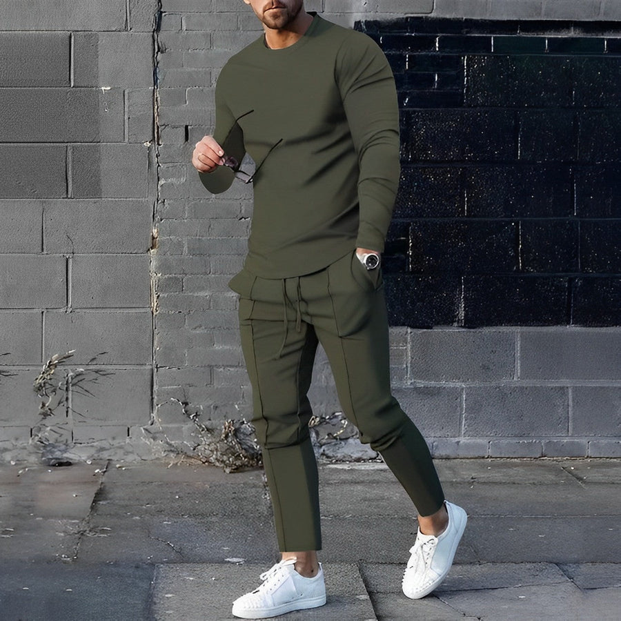 Donkergroen heren lounge set met sweatshirt en jogger