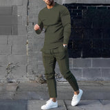 Donkergroen heren lounge set met sweatshirt en jogger