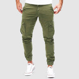 Groene cargo jogger met elastische enkels – comfortabele herenbroek outdoor look