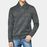 Andrea Elegante Trui voor heren met stijlvolle kraag en knoopdetails, verkrijgbaar in donkergrijs.