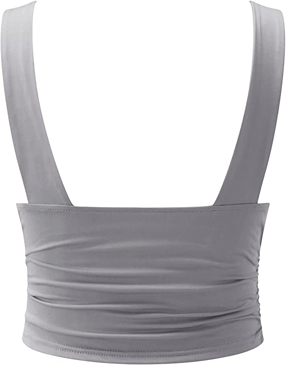 Vanyla Damen Top mit V-Ausschnitt Grau
