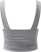 Vanyla Damen Top mit V-Ausschnitt Grau
