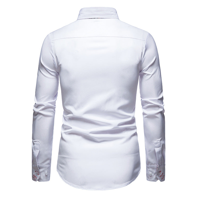 enzo paisley detail overhemd wit heren slim fit

