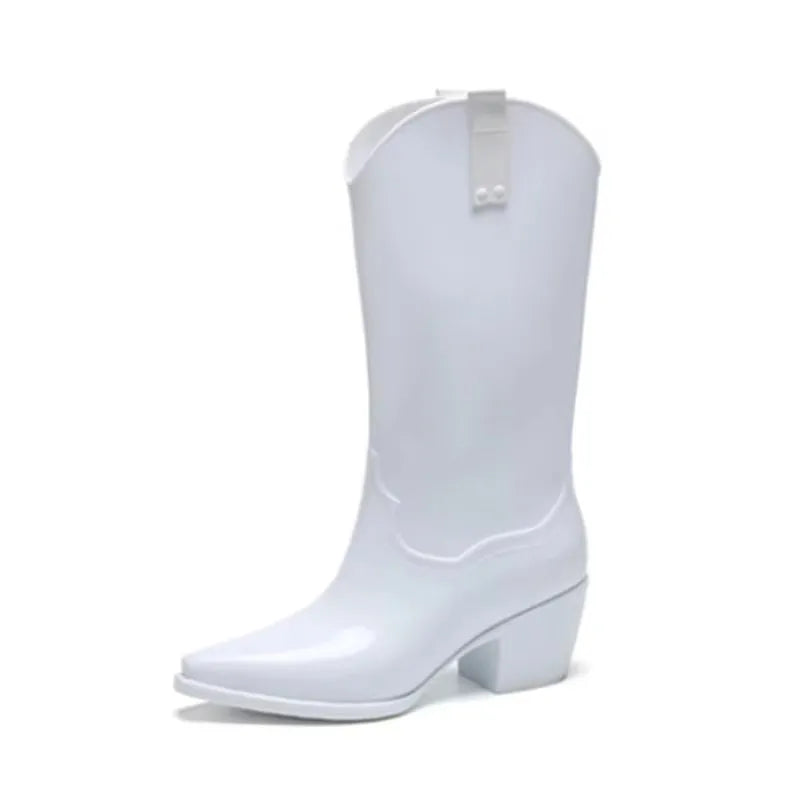 Velaya Western-Regenstiefel Damen Weiß
