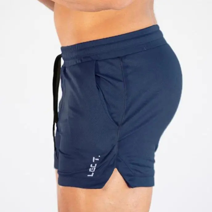 lichtgewicht heren sportshort blauw met split

