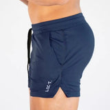 lichtgewicht heren sportshort blauw met split
